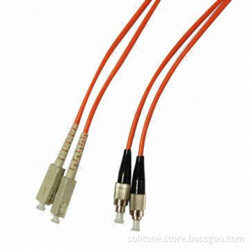 3.0mm Fiber-optic Patch Cord with FC/PC-SC/PC MM, 50/125, Duplex and Low-insertion Loss